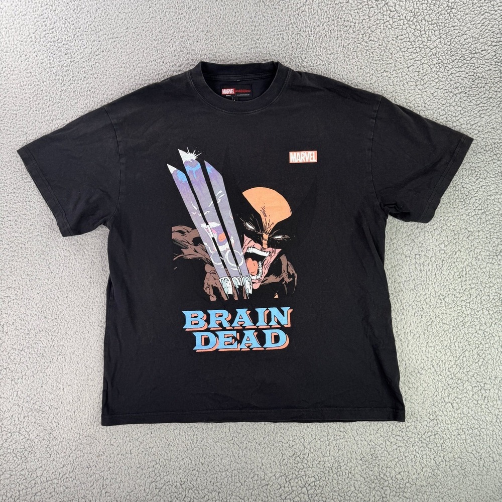 Brain Dead x Marvel Wolverine Shirt Mens Large Black Sam‎ Kieth SS21 Graphic Tee